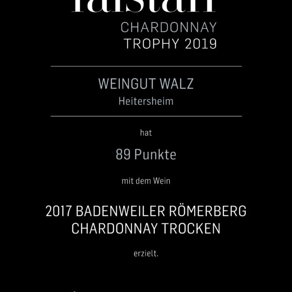 falstaff Chardonnay Trophy 2019 Urkunde Weingut Josef Walz