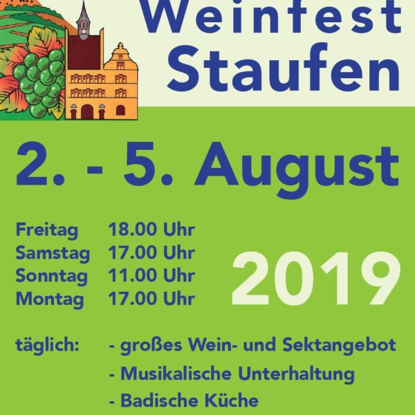 Weinfest Staufen Flyer 2019